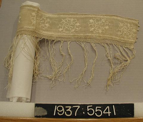 Unknown, Border of embroidered towel., 19th century