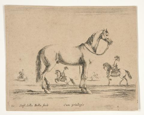 Stefano Della Bella, Diversi Animali: A Cavalry Horse, ca. 1641