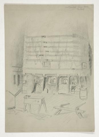 Edwin Austin Abbey, Sketch of Continental Iron Works(?) [industrial interior], n.d.