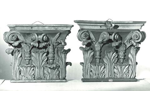 Unknown, Two Wooden Capitals: Corinthian, 1810–25