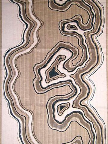 Eleanor McMaster Kluck, Length of fabric, "Terrain" Pattern, 1970