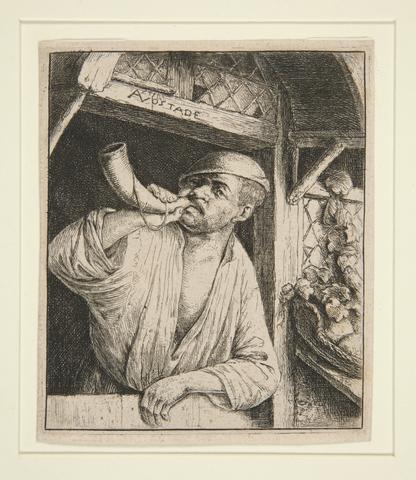 Adriaen van Ostade, The Baker Sounding his Horn, ca. 1664
