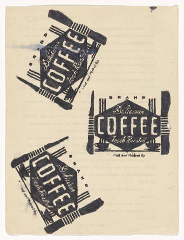 James Castle, Untitled [COFFEE], mid-20th century