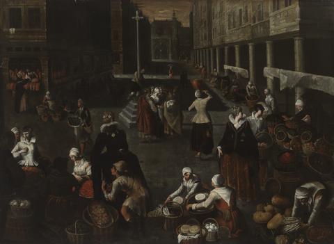 Hendrick Van Steenwijk the Elder, Market Scene, ca. 1590
