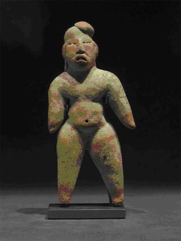 Unknown, Standing figure with painted face and body, 1500–900 B.C.