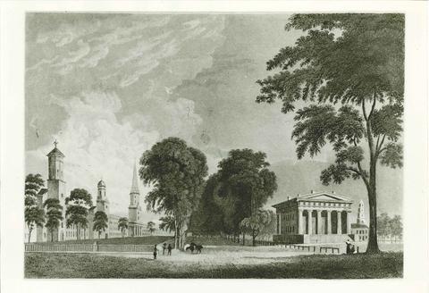 James Archer, Yale College and State House, New Haven, Conn, 1832, 1832