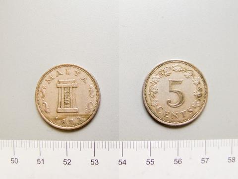 Dom Mintoff, 1 Cent of Dom Mintoff from Board of Revenue, 1972