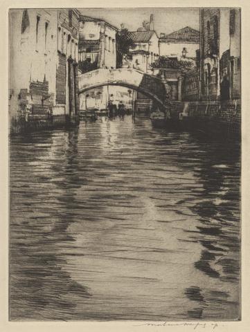 Mortimer Menpes, Reflections, Venice (Bridge of Luciano, Grand Canal), 1912–13