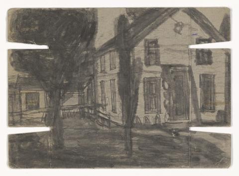 James Castle, Untitled [House (recto); Farmscape (verso)], mid-20th century