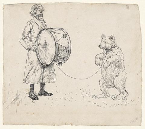 Edwin Austin Abbey, Third fellow: "What though I am obliged to dance a bear." (I), illustration for Oliver Goldsmith's She Stoops to Conquer, ca. 1884