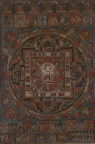 Unknown, Mandala of Bodhisattva of Compassion Avalokiteshvara as Amoghapasha (Unfalling Lasso), 16th century
