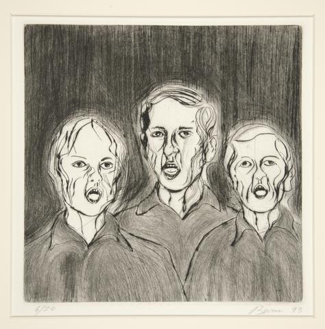 Tony Bevan, Untitled (3 screaming heads), 1993