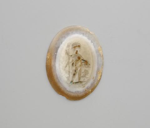 Carved Intaglio Gemstone with standing male figure, possibly Poseidon?, 1st–2nd century A.D.