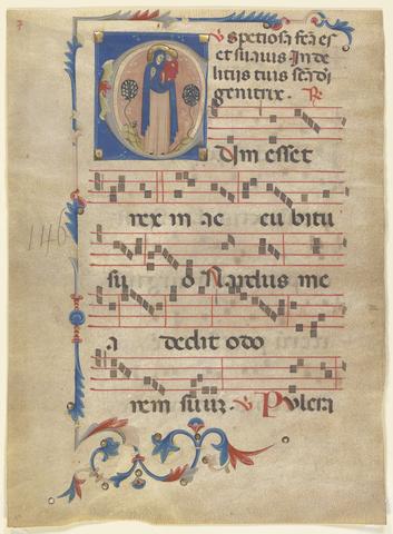 Seneca Master, Madonna and Child, initial letter "C"; from illuminated manuscript, ca. 1307–25