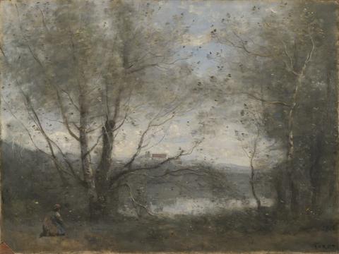 Jean-Baptiste-Camille Corot, A Pond Seen through the Trees, ca. 1855–65