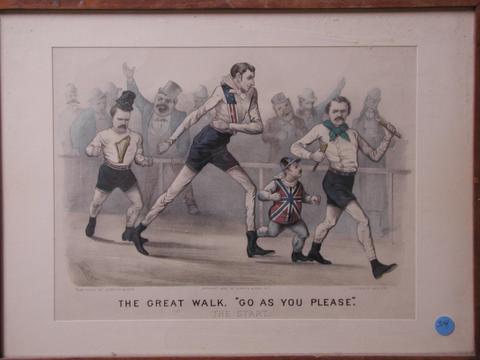 Currier & Ives, The Great Walk "Go as You Please" The Start, Copyright 1879