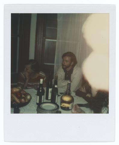 Walker Evans, Untitled [Connie Ives and others at a dinner party], 1973–74
