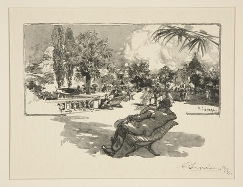 Auguste Lepère, La terrasse des Arts Liberaux, 1889