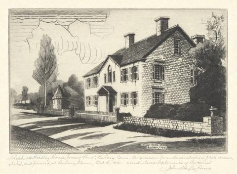 John Taylor Arms, Sketch, old Hoadley House, home of "print", Bethany, Conn., n.d., printed at Bethany CT 1941