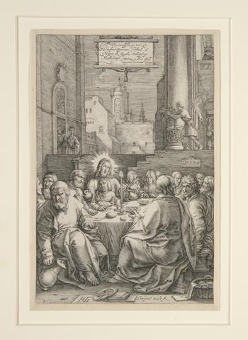 Hendrick Goltzius, The Last Supper, plate 1 from the series The Passion of Christ, 1598