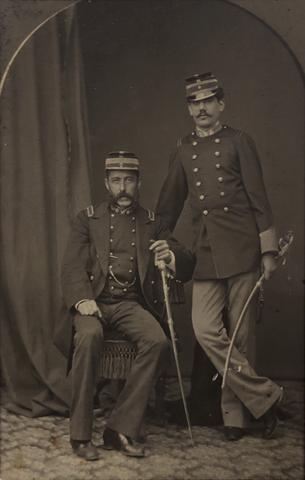 R. Castillo, Studio Portrait of Two Military Men, early 20th century