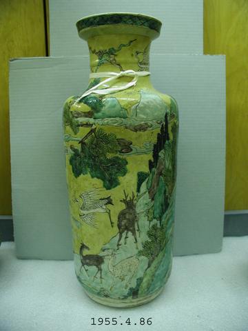 Unknown, Vase with Deer and Cranes in Landscape, 17th–18th century
