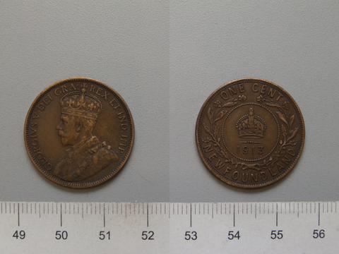 George V, King of Great Britain, Large Cent Token Depicting King George V from Newfoundland, 1913