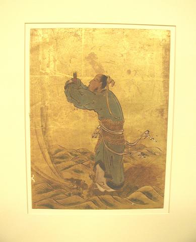Rinpa School, Taoist Immortal (?) Riding Tortoise on Waves, late 18th–19th century