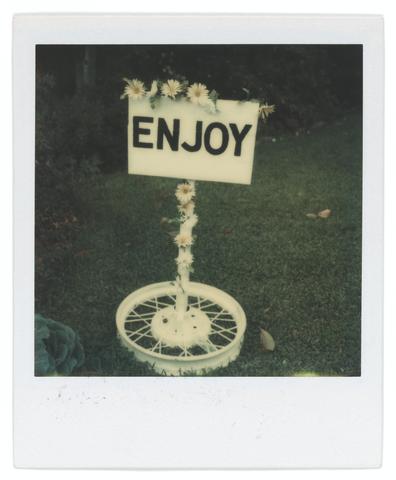 Walker Evans, Untitled [Sign: "Enjoy"], 1973–74