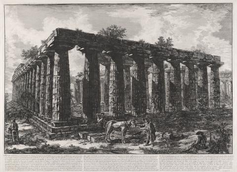 Giovanni Battista Piranesi, Vue des restes d'une grande enceinte de colonnes . . . (View Showing the Remains of a Large Enclosure of Columns . . . ), from Différentes vues de . . . Pesto (Different Views of . . . Paestum), 1778–79