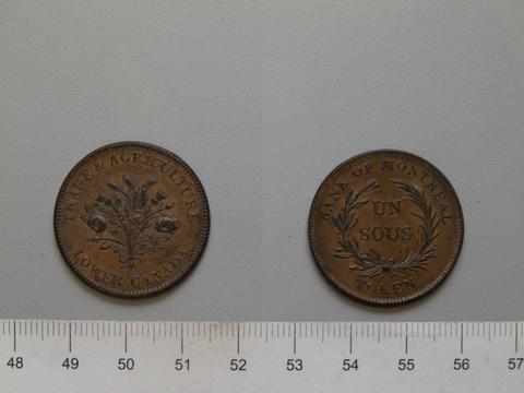 Birmingham Mint, 1 Sous Token from the Bank of Montreal, 1836