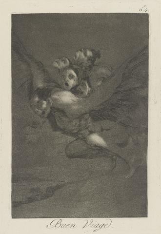 Francisco Goya, Buen viage. (Bon Voyage.), pl. 64 from the series Los caprichos, 1797–98 (edition of 1881–86)