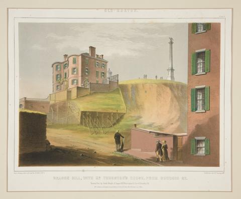J. H. Bufford and Son's,  Lith., Beacon Hill with Mr. Thurston's house; Plate 3 of a set of 5, 1858