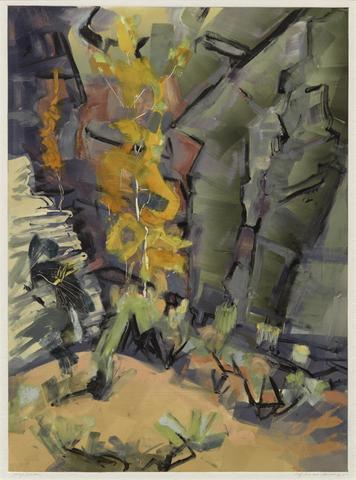 Joellyn Duesberry, Cliff Face with Cottonwood IV, 1995