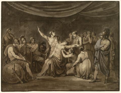 Bartolomeo Pinelli, Achilles Swears an Oath to Avenge the Dead Patroclus, Killed by Hector, 1808