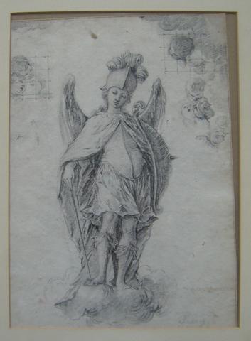 Unknown, An angel flanked by putti, 17th century