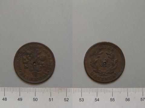 Montreal, Canada, 1 Sous Token from the Bank of Montreal, 1835