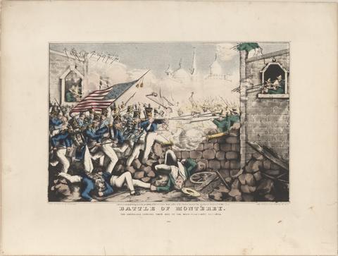 Nathaniel Currier, Battle of Monterey / The Americans forcing their way to the main plaza, Sept. 23rd 1846, 1846