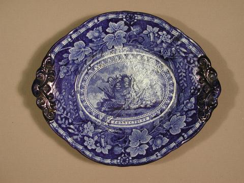 Thomas Mayer, Tureen undertray with the Arms of Connecticut, 1829
