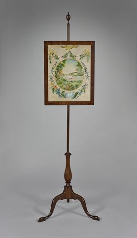 of needlework Maria Holmes Leavitt, Pole Screen, ca. 1810