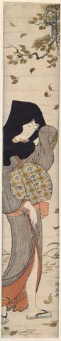 Torii Kiyonaga, Hooded women walking in a gale, Series: Fuzoku juni tsui (Popular Presentations of a set of twelve), 1783