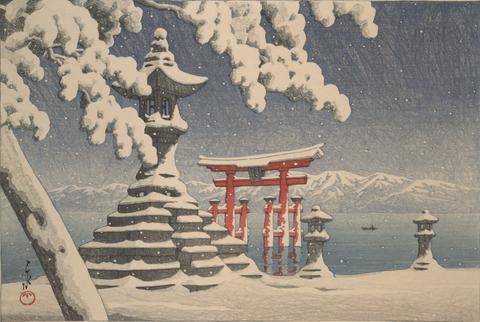 Kawase Hasui, Itsukushima in Snow, 1932