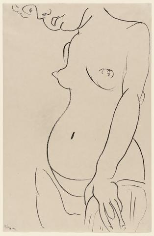 Henri Matisse, Nu de trois-quarts, une partie de la tête coupée (Nude three quarters, part of head cropped), 1913