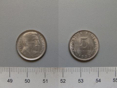 Republic of Argentina, 5 Centavos from Argentina, 1953
