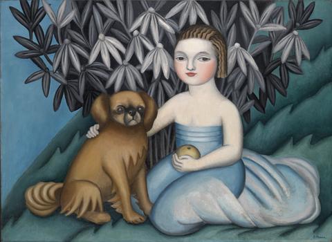 Suzanne Phocas, Child with Dog, 1925–26