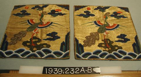 Unknown, Rank Badges with Peacocks for Civil Officials (Third Rank), in the style of 19th century