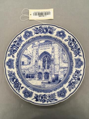 Wedgwood, Plate with view of Sterling Memorial Library, first issued 1931
