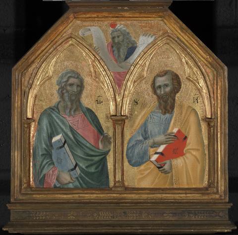 Pietro Lorenzetti, The Apostles Saint Andrew and Saint James the Lesser, with a Prophet, 1328–29