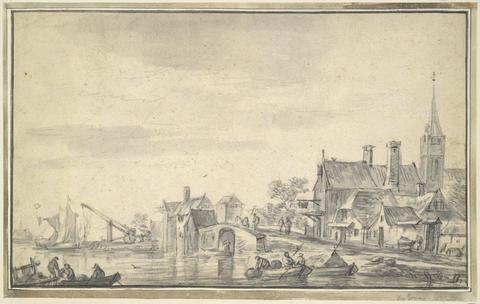 Unknown, Village Near Water, 17th century