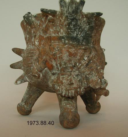 Unknown, Tripod vessel, with appliqued Tlaloc, 1200–1500
